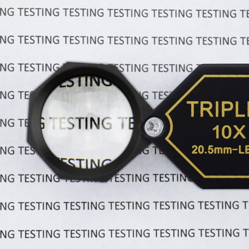10x Magnifier Jewelry Loupe 20.5mm Triplet Lens Optical Glass Pocket