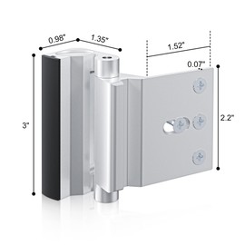 Door Reinforcement Lock Withstands 800lbs of Force - Extra Door Lock with 8 Screws Prevents Unauthorized Entry