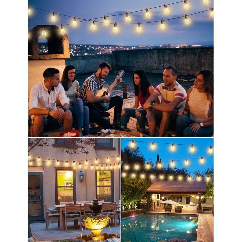Brightever LED Outdoor String Lights, 75FT Patio Lights with 26
