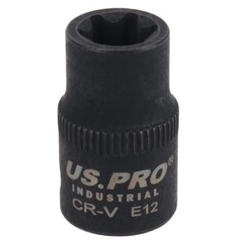 E12 Female Impacted Impact Torx Star E Socket 3/8in Drive Shallow