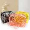 TotePrint Orang Daisy Pattern PVC Washing Cosmetic Bag Portable for