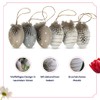 HEITMANN DECO Hanging Eggs Set of 6 Brown / Grey