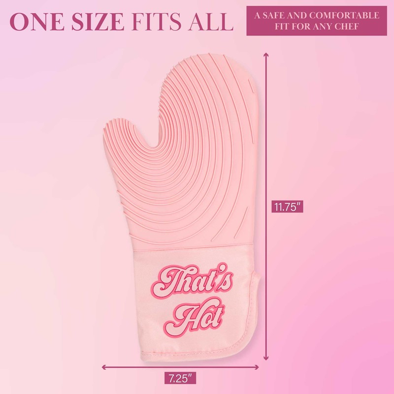 Paris Hilton Oven Mitt Set with Iconic That's HOT Design,
