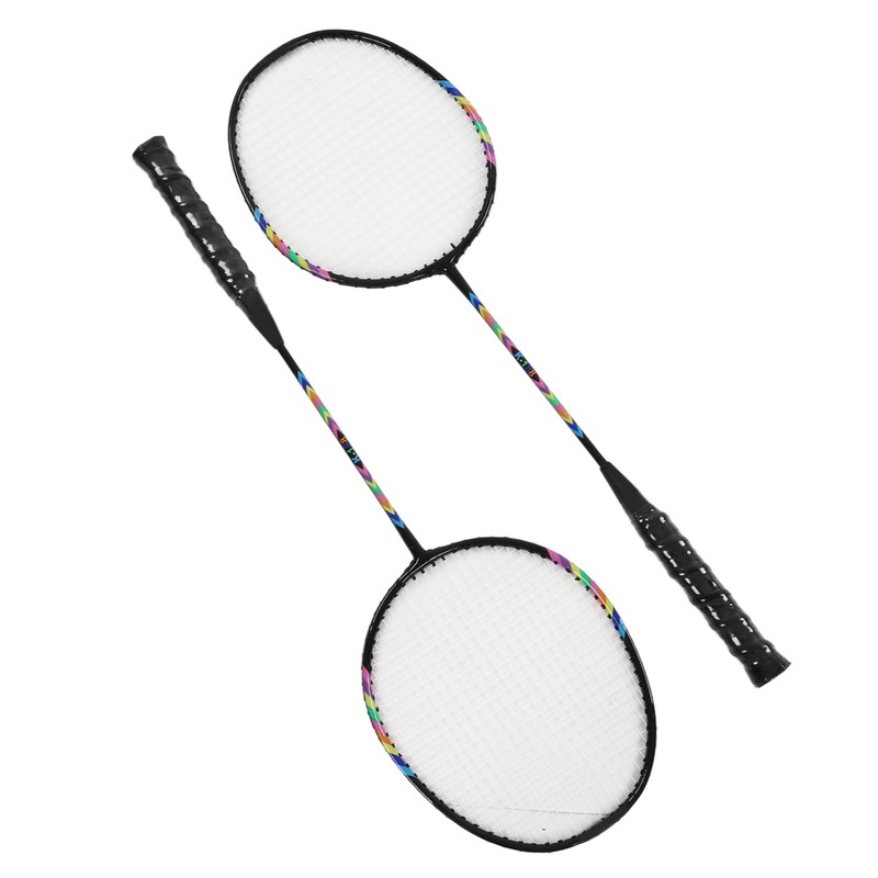 2Pcs Badminton Racquets Set Lightweight Sturdy Double Badminton Rackets with