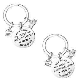 JNGTKL 2PCS New Home Keyring, New House Key Home Gift for the New Homeowner, Real Estate Agent with Gift of Home Keychain, Cute New House Keychain, Used for Hanging Keys ﻿ ﻿