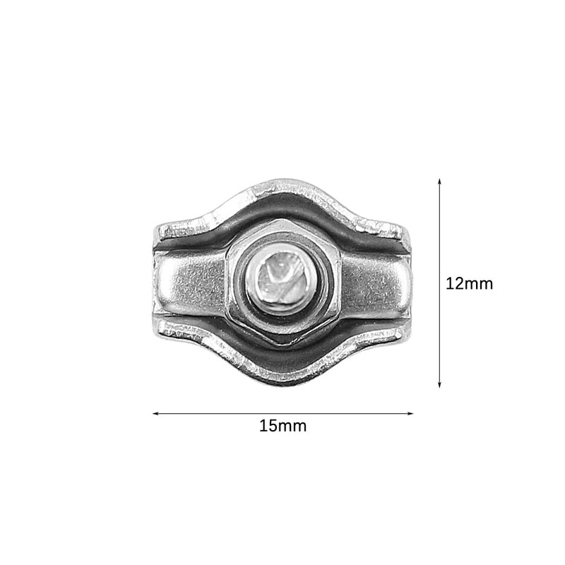 Pack of 10 M2 ZONADAH Wire Rope Clamps, Simplex Rope