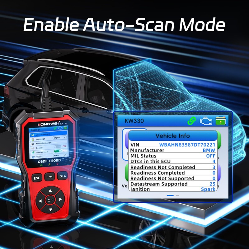 KONNWEI OBD2 Scanner Diagnostic Tool KW330, Check Engine Code Reader
