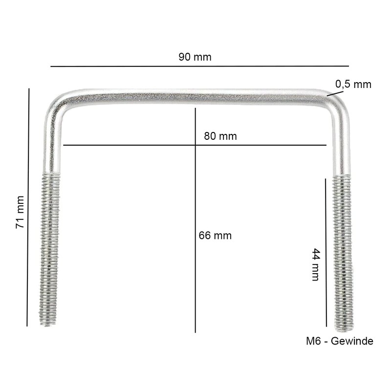 LST U-Bracket 80 mm Mounting Kit Set Roof Box Metal