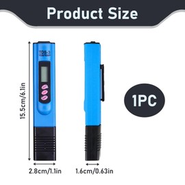 TDS Meter Digital Water Tester, 0-9990 PPM Water Tester Pen Checker, 2% Accuracy LCD Display, One Touch Auto Calibration, Portable for Household Drinking Water Swimming Pools Aquaculture Aquariums