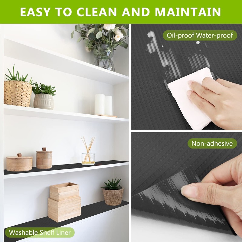 Shelf Drawer Liner for Kitchen Cabinets, Durable Pantry Shelving Liners