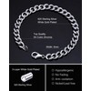 925 Sterling Silver Cuban Link Chain Bracelet for Women,Dainty White