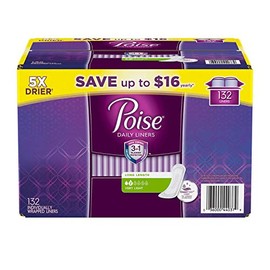 An item of Poise Very Light Absorbency Long Incontinence Panty Liners, 132 ct.-