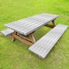 Boao 3 Pcs Vinyl Picnic Table Cover with Bench Cover