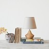 Creative Co-Op Eucalyptus Wood Table Lamp with Linen Shade, Natural
