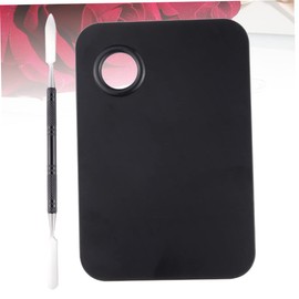 Operitacx 2-Piece Set Empty Makeup Colour Mixing Palette Nail Art Spatula Painting Tools Nail Kit Nail Art Palette Double Head Makeup Palette Stainless Steel Tray Cosmetics