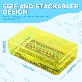 Leelosp 12 Pack Clear Pencil Boxes for School Bulk Plastic Pencil Case with Lid Hard Large Crayon Storage Box Stackable Classroom Stationery Organizer School Supplies for Kids Adult(Pink Yellow Blue)