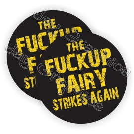 Unbranded/Generic The F**kup Fairy Strikes Again Funny Hard Hat Stickers Safety Helmet Decals
