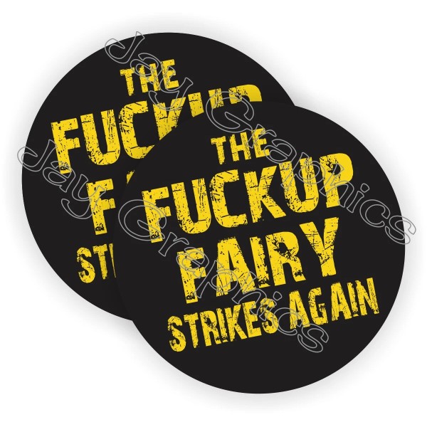 Unbranded/Generic The F**kup Fairy Strikes Again Funny Hard Hat Stickers