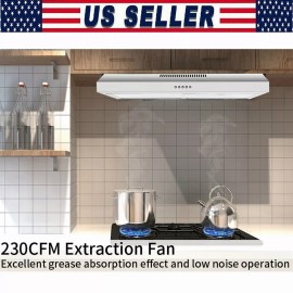 SNDOAS 30 inch Stainless Steel Under Cabinet Range Hood Kitchen Vent Carbon Filter +LED