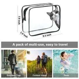 BMYALLEI Toiletry Bags Makeup Bags & Cases Waterproof Plastic Bag Clear PVC Travel Accessories Bag Organizer Travel Business Bathroom Pet01(Transparent) (PET10)
