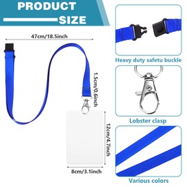 24 Pack Colorful Lanyards with 24 ID Card Name Badge Holders Breakaway Lanyard for Card Holders Quick Release Lanyards with Safety Breakaway Clip and Oval Clasp for ID Card Events Office Schools