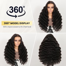 SUPERLOOK 5x6 HD Lace Front Wigs Human Hair 250% Denstity Wear and Go Glueless Wigs for Women Human Hair Pre Cut Pre Plucked Bleached Tiny Knots Upgraded Loose Deep Wave Real Hair Wig for Women (5x6 lace loose wave, 20 inch)