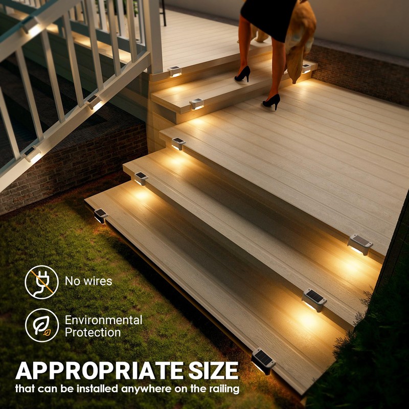 SOLPEX Solar Fence Lights Outdoor 16 Pack, Solar Step Lights
