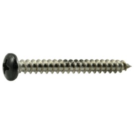 Unbranded #8 x 1-1/2" Black 18-8 Stainless Phillips Pan Sheet Metal Screws (20 pcs.)