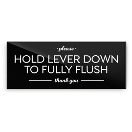 Reilly Originals 2x5 Inch Hold Lever Down To Fully Flush Sign ~ Ready to Stick ~ Premium, Durable