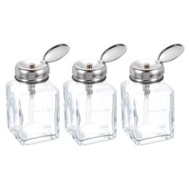 HARFINGTON 3pcs Solvent Alcohol Dispensers 120ml(4oz) Push Down Liquid Dispenser Pump Bottle Sprinkler Head with Plastic Tube and Copper Core for Acetone Polish Remover
