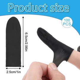 Apausvcm Pack of 100 Latex Finger Cots Bandage Finger Caps, Antistatic Finger Protection Latex Finger Cots, Fingertip Protection, Finger Covers, for Injured Fingers, Nail Art, Crafts, Cleaning