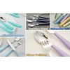 EXZACT Cutlery Set Coloured 16pcs Stainless Steel, Silverware with Coloured