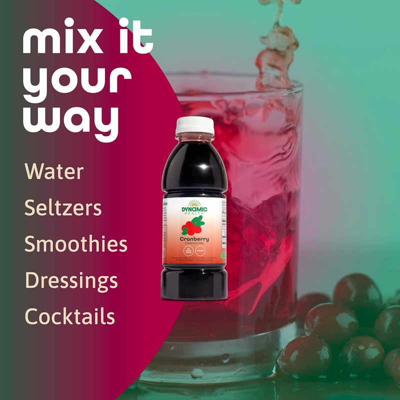 Dynamic Health Pure Cranberry Unsweetened 100% Juice Concentrate, Natural Antioxidant