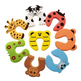 8Pcs Foam Door Stopper Baby Safety Door Stop Kids Safety Guard Finger Protector Cute Colorful Animal Foam Door Stopper for Home Kitchen Bedroom Security Cabinet Locks Door Clip