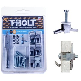 T-Bolt heavy duty METAL Plasterboard Fixing - Multi Pack of 12 - Holds up to 65kg per Fixing! [Plasterboard] [Drywall] [Cavity Wall] [Heavy Duty] [Drill] â¦