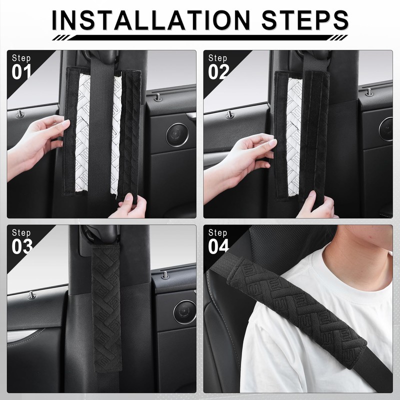 JUSTTOP 2-Pack Universal Car Seat Belt Pads Cover for A
