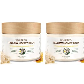 (Pack of 2) Dersie Tallow and Honey Balm: 100% Grass-Fed Tallow Balm with Manuka Honey for Dry, Sensitive & Mature Skin – Soothing, Deep Hydration & Nourishing – Suitable for Kids & Whole Family