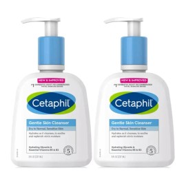 Cetaphil Gentle Skin Cleanser for Sensitive, Dry & Normal Skin 8 oz. (Pack of 2)