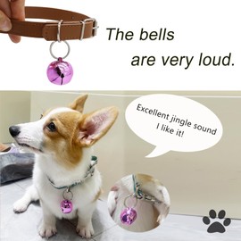 Large Dog Bells, Collar Loud Bells, Pet Tracker，Pet Loss Prevention, Handmade Metal(Pink)
