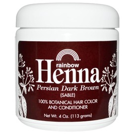 Pack of 1 x Rainbow Research Henna Hair Color and Conditioner Persian Dark Brown Sable - 4 oz