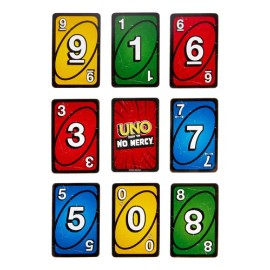 Juego de Cartas Mattel UNO No Mercy con Nuevas Reglas y Penalizaciones, Para Niños de 7 Años en Adelante