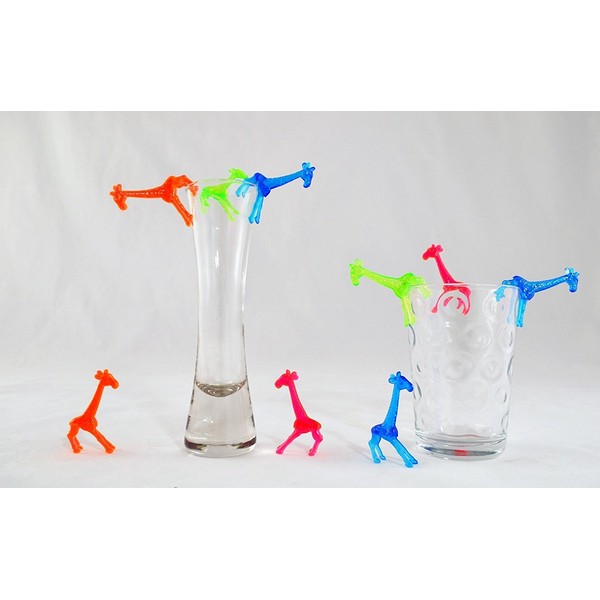 Plastic Giraffe Cocktail Drink Markers/Charms (72) - Safari Theme Pics