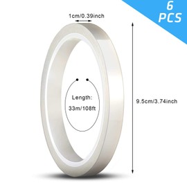 Zonon 2 Pieces 108 ft Clear Heat Tape for Sublimation Heat Press Transfer Tape High Resistant Temperature for Electronics Printing Circuit Board Vinyl(10 mm)