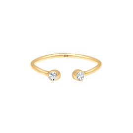 Elli Women's Solitaire Statement Ring with Crystals in 925 Sterling Silver, Facet cut, Glass