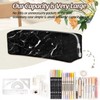 Black Marble Pencil Case,PU Pencil Pouch, Portable Pencil Bag, Multipurpose