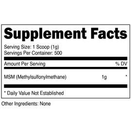 Nutricost Pure MSM Powder 500 Grams (Methylsulfonylmethane)