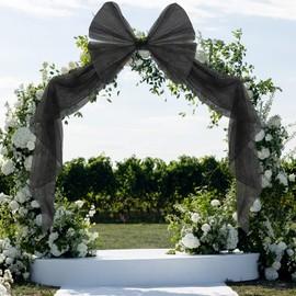 Suncalla Large Black Bow 40x80 Inches Big Bows for Decorating Black White Mesh Wedding Decor Coquette Room Decor Hanging Backdrop for Wedding Door Arch Birthday Baby Shower Bachelorette