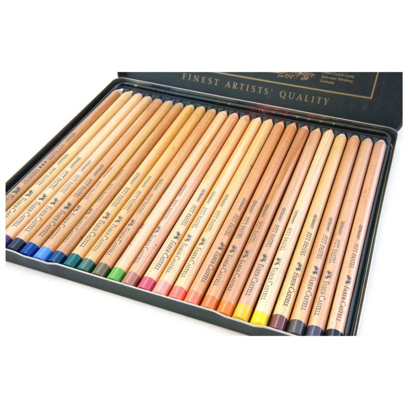 Pastelpotlood Faber-Castell Pitt metalen etui a 24 stuks
