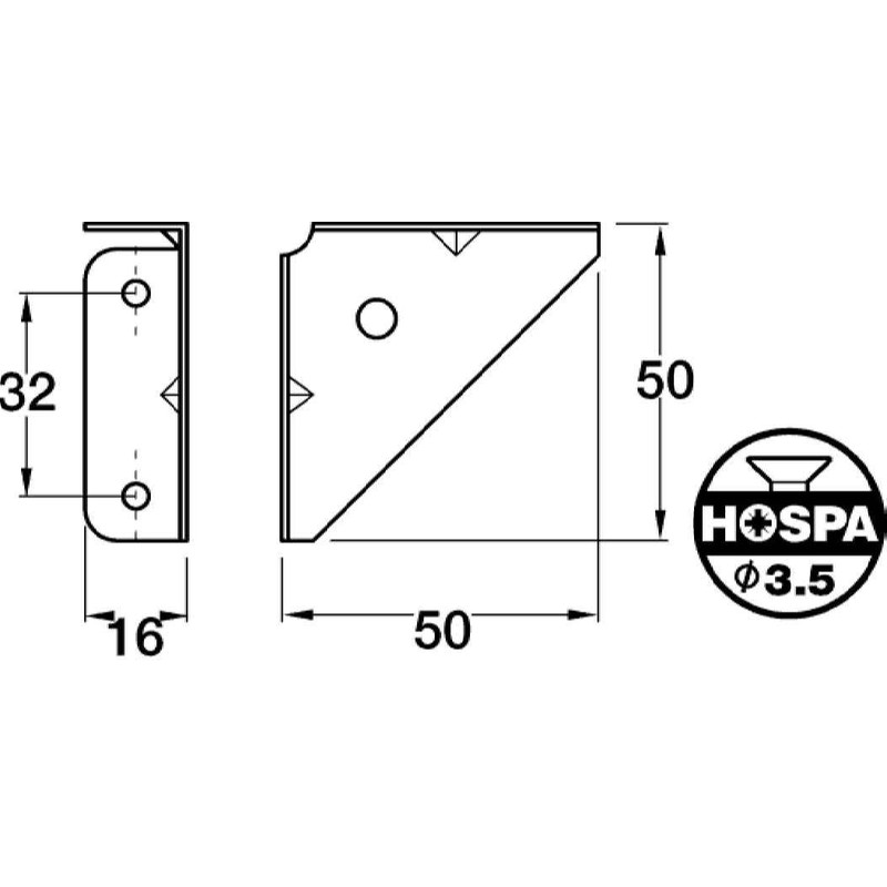 Pack of 4 Zinc plated Corner Brace Plate Gusset 50mm