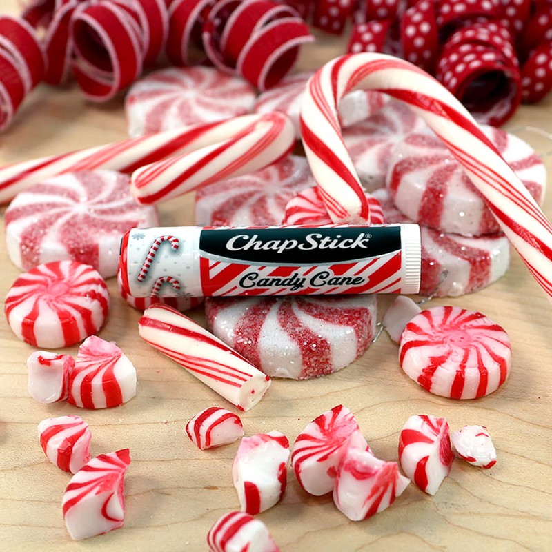 ChapStick Candy Cane Peppermint Lip Balm Tube, Candy Cane Lip